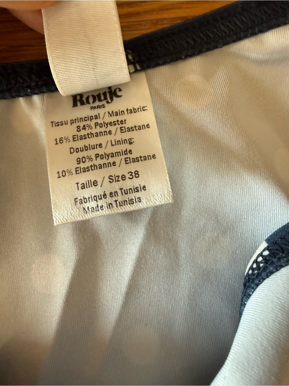 Rouje Navy and White Polka Dot Triangle Bikini - Picture 3 of 8